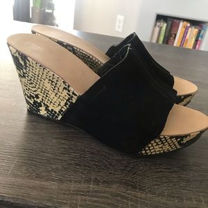 Nine West Snake Skin & Suede Wedges